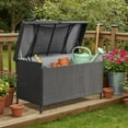 thumbnail image 1 of AVAWING 240 Gallon PE Wicker Storage Box, Patio Deck Box, Outdoor Container, Black, 1 of 8