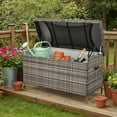 thumbnail image 1 of AVAWING 240 Gallon PE Wicker Storage Box, Patio Deck Box, Outdoor Container, Gray, 1 of 8