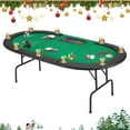 thumbnail image 1 of AVAWING 29.5" Game Poker Table w/Stainless Steel Cup Holder Casino Leisure Table for 9 Player, Green, 1 of 7