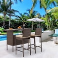 thumbnail image 1 of AVAWING Outdoor Collection 47" Rattan Wicker Rectangular Patio Bar Table, Brown (3 Piece Set), 1 of 8
