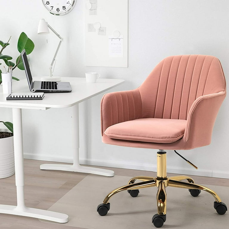 AVAWING Desk Chairs with Wheels Home Office Chair Mid Back Velvet