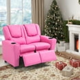 thumbnail image 1 of AVAWING Double Kids Recliner Chair, PU Leather Kids Loveseat, Indoor Lounge Sofa Chair, Pink, 1 of 9