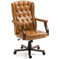 thumbnail image 1 of AVAWING Ergonomic Executive Office Chair, Vintage Faux Leather Swivel Work Chair, Brown, 1 of 7