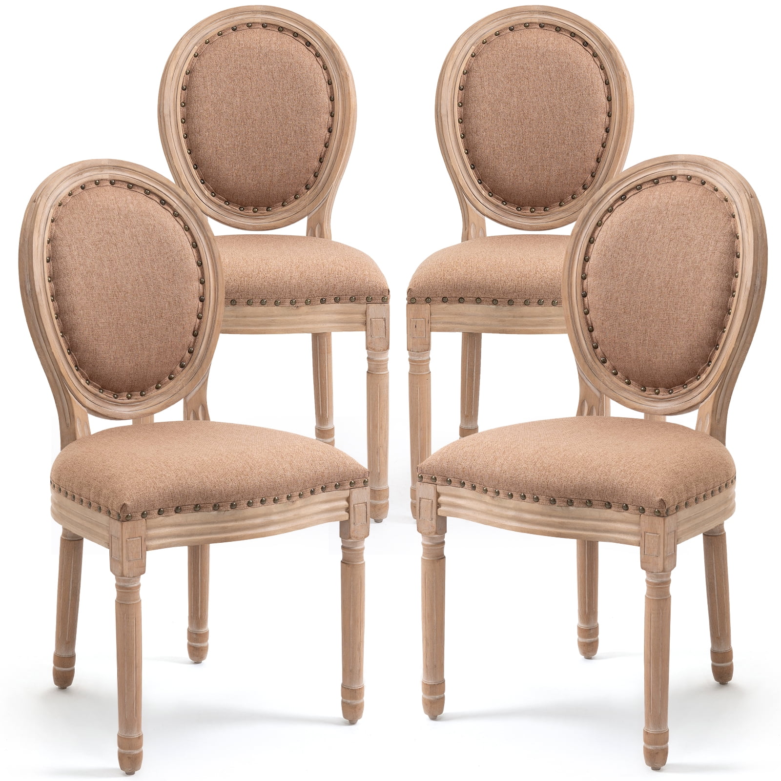 AVAWING French Country Dining Chairs Set of 4, Farmhouse Fabric Dining