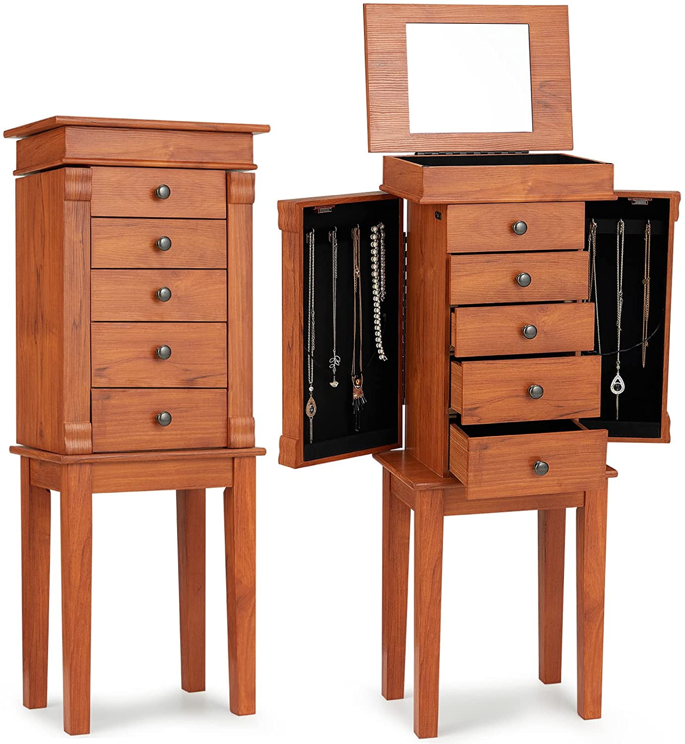 AVAWING Jewelry Armoire & Storage Organizer 5 Drawers & 8