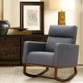 thumbnail image 1 of AVAWING Living Room Rocking Chair, Rocker Fabric Padded Seat Modern Adult Armchair, Solid Wood, Gray, 1 of 7