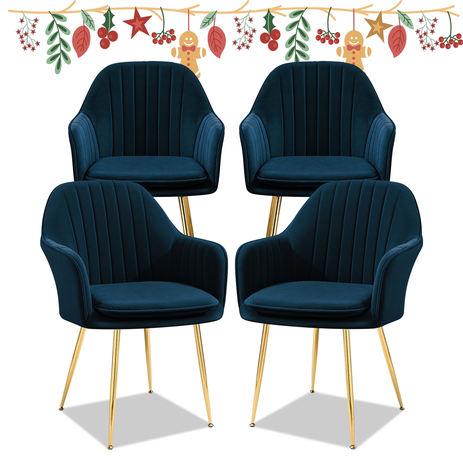 AVAWING Modern Living Dining Room Accent Arm Chairs Set of 4