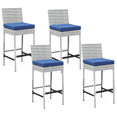 thumbnail image 1 of AVAWING Outdoor Bar Stools Set of 4, Wicker Woven Patio Stools & Patio Bar Chairs, Gray, 1 of 7