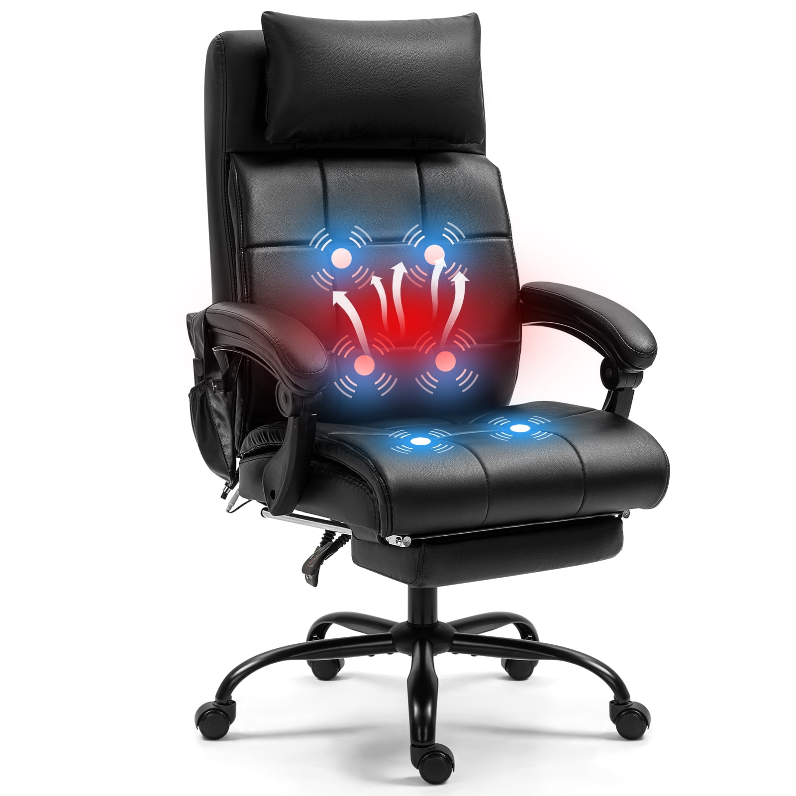 AVAWING PU Leather Ergonomic Office Chair, Adjustable with Massage