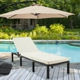 thumbnail image 1 of AVAWING Pool Chaise Lounge Chair Set of 1, PE Rattan Beach Folding, 5-Position Adjustable, Khaki, 1 of 8