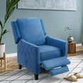 AVAWING Tufted Lounge Armchair, Push Back Reclining Wingback, Blue