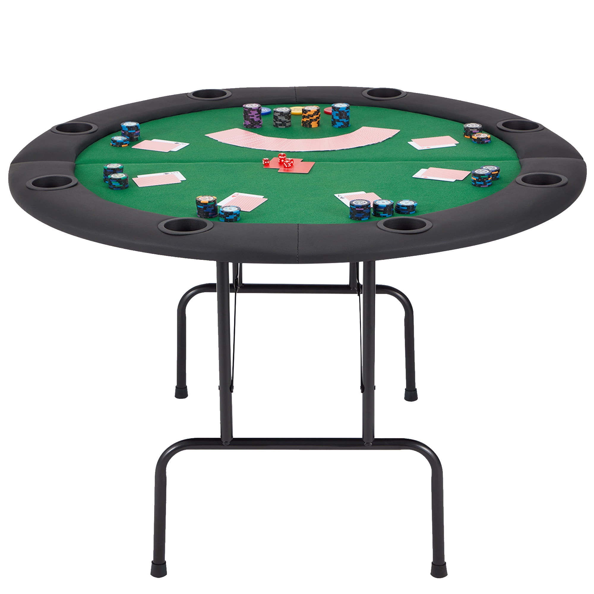 Barrington プレミアムポーカーテーブル 10人用 折り畳み Barrington 10 Player Folding Poker Table with Steel Cup