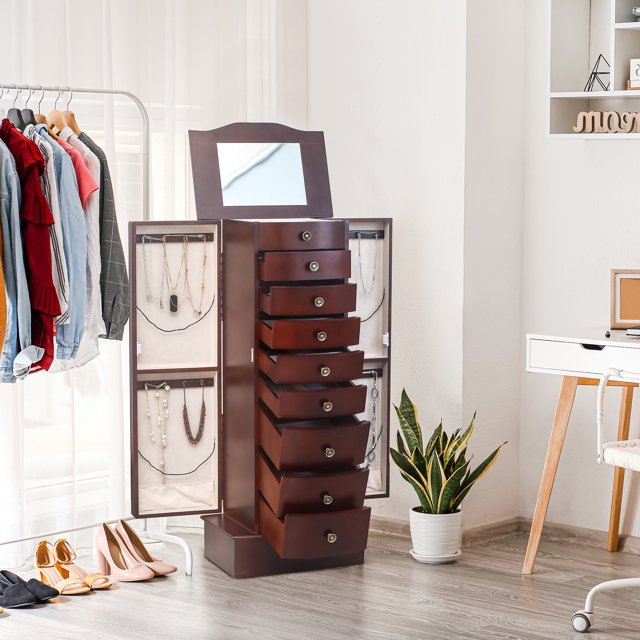 AVAWING Standing Jewelry Armoire, Vintage Jewelry Organizer for