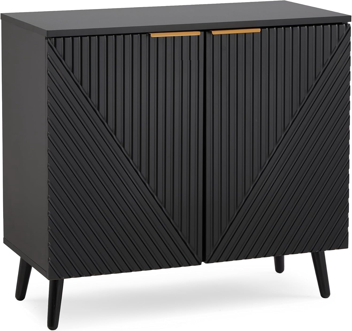 ICE ARMOR Modern 2-Door Shoe Storage Cabinet - Holds 15 Pairs, Hazelnut Finish, 31"W X 41.5"H X 13"D
