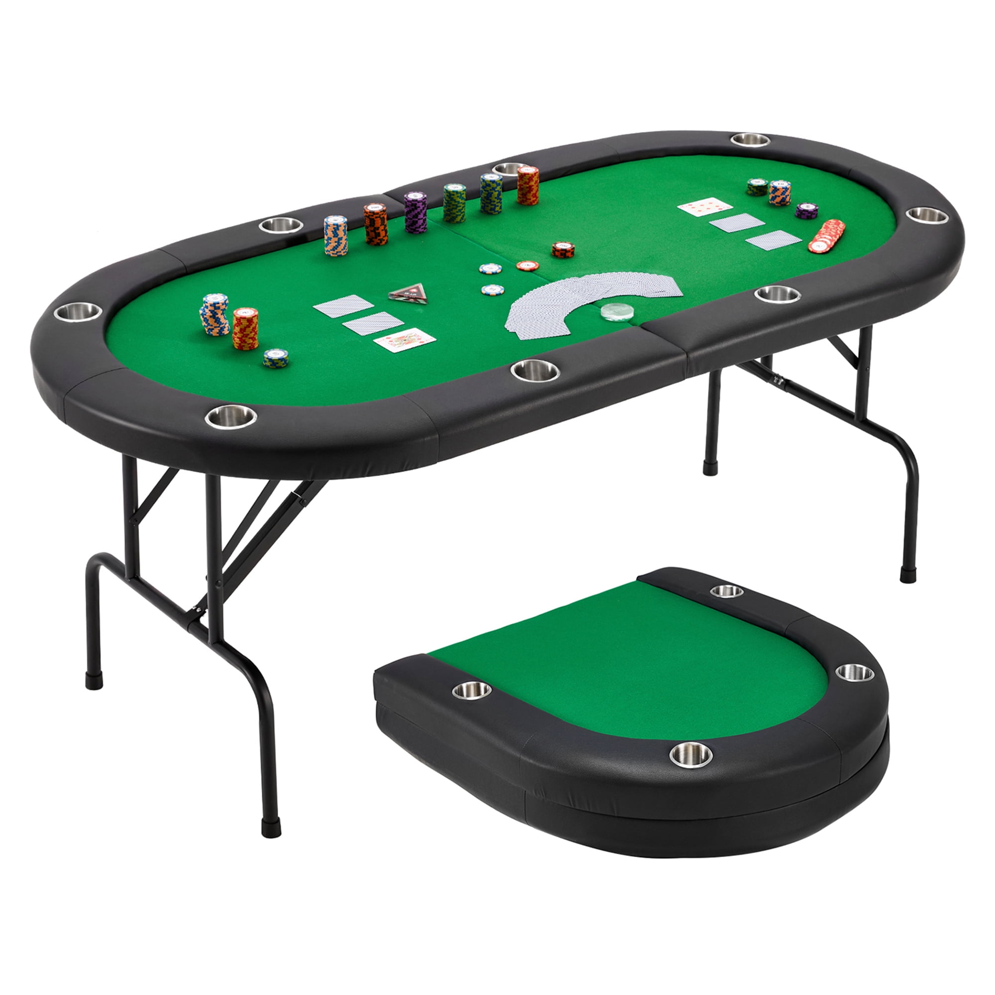 AVAWING Upgraded Foldable Poker Table for 8 Players Storage Bag