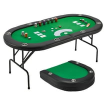 AVAWING Upgraded Foldable Poker Table for 8 Players Storage Bag Included No Assembly Required
