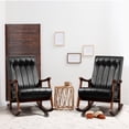 thumbnail image 1 of AVAWING Upholstered Rocking Chair Set of 2, Modern High Back Armchair, Adult Single Sofa, Old Man Chair, Black, 1 of 8