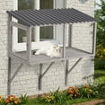 thumbnail image 1 of AVAWING Wall-Mounted Window Enclosure for Indoor Cats, Expandable Wooden Cat Perch House, Gray, 1 of 8