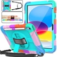 thumbnail image 1 of AVAWO 360° Rotatable Case for iPad (A16) 11th Generation 11 Inch 2025 & iPad 10th Generation 10.9" 2022, Shockproof Rugged Protective Cover with Shoulder Strap/Hand Strap - Colors Cyan, 1 of 8