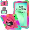thumbnail image 1 of AVAWO Case for Samsung Galaxy Tab A11+ Plus/A9+ Plus 2026/2023 11-Inch, Shockproof Hard Duty Case with Rotating Stand, with Hand&Shoulder Strap, Rose, 1 of 9