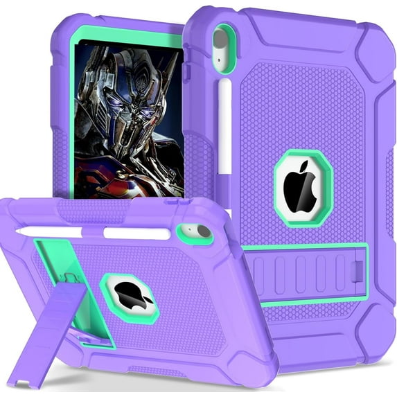 AVAWO Case for New iPad (A16) 11th Generation 11 Inch 2025 & iPad 10th Generation 10.9" 2022, Heavy Duty Military Grade Shockproof Rugged Protective Cover, Purple+Cyan