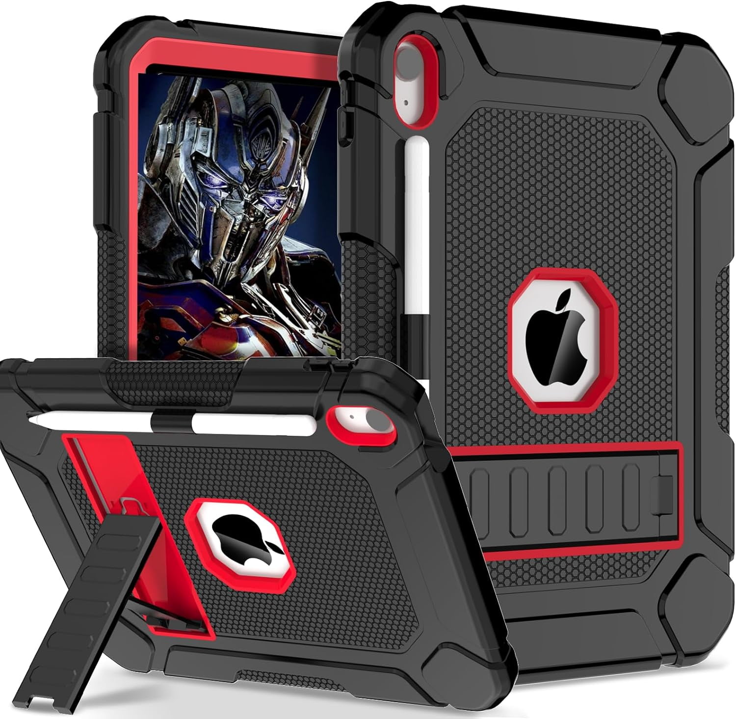 AVAWO Case for New iPad (A16) 11th Generation 11 Inch 2025 & iPad 10th Generation 10.9" 2022, Heavy Duty Military Grade Shockproof Rugged Protective Cover, Red+Black