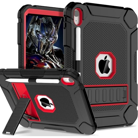 AVAWO Case for New iPad (A16) 11th Generation 11 Inch 2025 & iPad 10th Generation 10.9" 2022, Heavy Duty Military Grade Shockproof Rugged Protective Cover, Red+Black