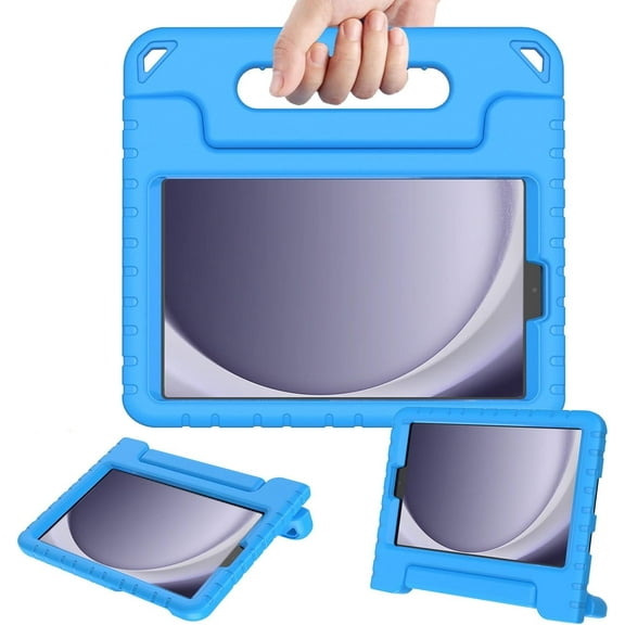 AVAWO Kids Case for New Samsung Galaxy Tab A9 8.7 Inch 2023 with Built-in Screen Protector&Handle Stand - Shockproof Light Weight EVA Cover for SM-X110/X115/X117 2023&A7 Lite SM-T220/T225/T227,Blue