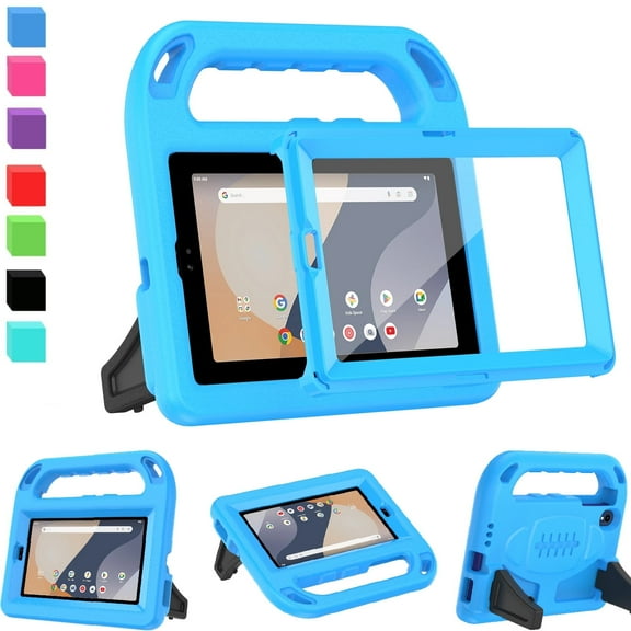 AVAWO Kids Case for Onn. 8" 4th Generation 2024, Hanle Stand Protective Cover with Built-in Screen Protector for Onn. 8 Inch Tablet Gen 4 2024 Model 100135923,Blue