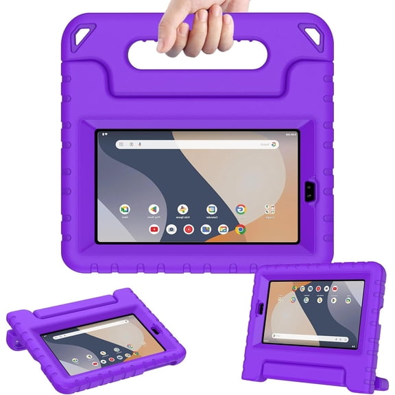 AVAWO Kids Case for Onn. 8" 4th Generation 2024, Hanle Stand Protective Cover with Built-in Screen Protector for Onn. 8 Inch Tablet Gen 4 2024 Model 100135923,Pueple