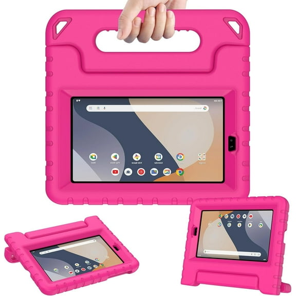 AVAWO Kids Case for Onn. 8" 4th Generation 2024, Hanle Stand Protective Cover with Built-in Screen Protector for Onn. 8 Inch Tablet Gen 4 2024 Model 100135923,Rose