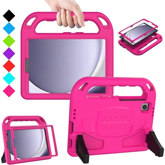 AVAWO Kids Case for Samsung Galaxy Tab A9 8.7 Inch 2023 & Tab A7 Lite 8.7 Inch 2021, with Built-in Screen Protector Shockproof Handle Stand Kids Case for Samsung Galaxy Tab A9 8.7 Inch 2023 Rose