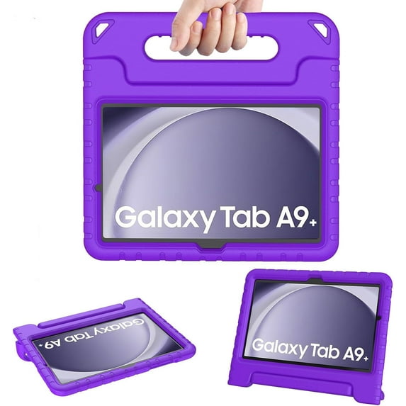 AVAWO Kids Case for Samsung Galaxy Tab A9+/A9 Plus 11 Inch 2023 Case with Built-in Screen Protector, Light Weight Shock Proof Handle Stand Kids Friendly Cover for (SM-X210/X216/X218),Purple