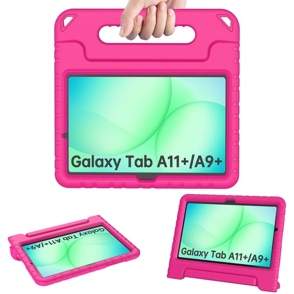AVAWO Kids Case for Samsung Galaxy Tab A11  Plus/A9  Plus 11-inch 2026/2023, with Built-in Screen Protector, Light Weight Shock Proof Handle Stand Kids Friendly Cover,Rose