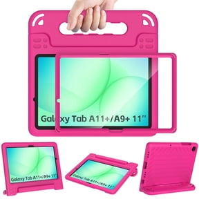 AVAWO Kids Case for Samsung Galaxy Tab A11+ Plus/A9+ Plus 11-inch 2026/2023, with Built-in Screen Protector, Light Weight Shock Proof Handle Stand Kids Friendly Cover,Rose