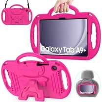 AVAWO Kids Case for Samsung Galaxy Tab A9 /A9 Plus 11 Inch 2023 Case, with Strap, Shockproof Lightweight Handle Stand 2023 Model (SM-X210/X216/X218) with Lanyard, Rose