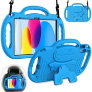 AVAWO Kids Case for iPad (A16) 11th Generation 11 Inch 2025 & iPad 10th Generation 10.9" 2022 & Air (M3/M2) 2025/2024 Cover with Shoulder Strap,Blue