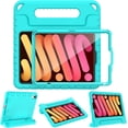 thumbnail image 1 of AVAWO Kids Case for iPad Mini 7 (A17 Pro) 2024 8.3 inch, Mini 6 2021 with Built-in Screen Protector, Shockproof Lightweight Handle Stand Cover, Cyan, 1 of 9