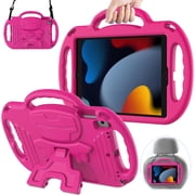 AVAWO Kids Case for iPad 10.2 9th & 8th & 7th Generation, iPad 10.2 2021/2020/2019 Case - with Shoulder Strap - Light Weight Shock Proof Handle Stand Kids Frien