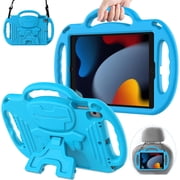 AVAWO Kids Case for iPad 10.2 9th & 8th & 7th Generation, iPad 10.2 2021/2020/2019 Case - with Shoulder Strap - Light Weight Shock Proof Handle Stand Kids Frien
