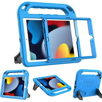 AVAWO Kids Case for iPad 9th/8th/7th Generation, iPad 10.2 case 2021/2020/2019 with Built-in Screen Protector, Shockproof Lightweight Handle Stand Kids Case for iPad 10.2 9th Generation - Blue