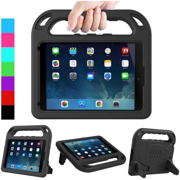 AVAWO Kids Case for iPad Mini 1 2 3 4 5 - Light Weight Shock Proof Handle Friendly Convertible Stand Kids Case for iPad Mini, Mini 5 (2019), Mini 4, iPad Mini 3rd Generation, Mini 2 Tablet - Black