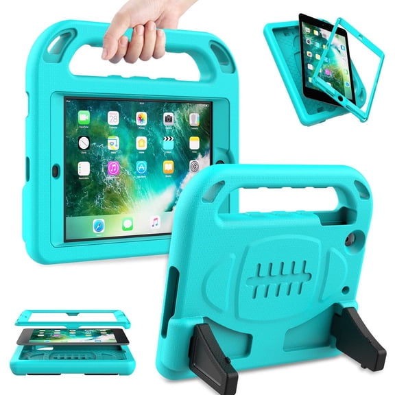 AVAWO Kids Case for iPad Mini 1 2 3 (Just fit Mini 1/2/3, Not Fit Mini 4/5)- Built-in Screen Protector Light Weight Shockproof Kids Cover for 7.9" iPad Mini 1st & 2nd & iPad Mini 3rd Generation - Cyan