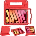thumbnail image 1 of AVAWO Kids Case for iPad Mini 7 (A17 Pro) 2024 8.3 inch, Mini 6 2021 with Built-in Screen Protector, Shockproof Lightweight Handle Stand Cover for Model (A2995/A2996, A2567/A2568/A2569), Red, 1 of 9