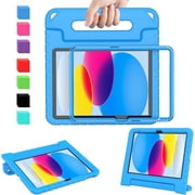 AVAWO Kids Case for New iPad A16 11th Generation 11 Inch 2025 & iPad 10th Generation 10.9 2022 with Built-in Screen Protector Durable Shockproof Lightweight Handle Cover, Blue