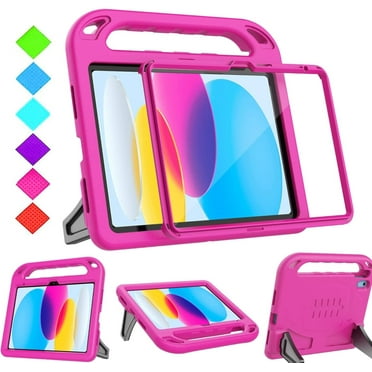 AVAWO Kids Case for New iPad (A16) 11th Generation 11 Inch 2025 & iPad 10th Generation 10.9" 2022 Cover with Built-in Screen Protector, Rose