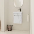 thumbnail image 1 of AVAXA 16'' Floating Wall-Mounted Bathroom Vanity with Ceramic Sink & Soft-Close Cabinet Door, For Small Bathroom White, 1 of 16