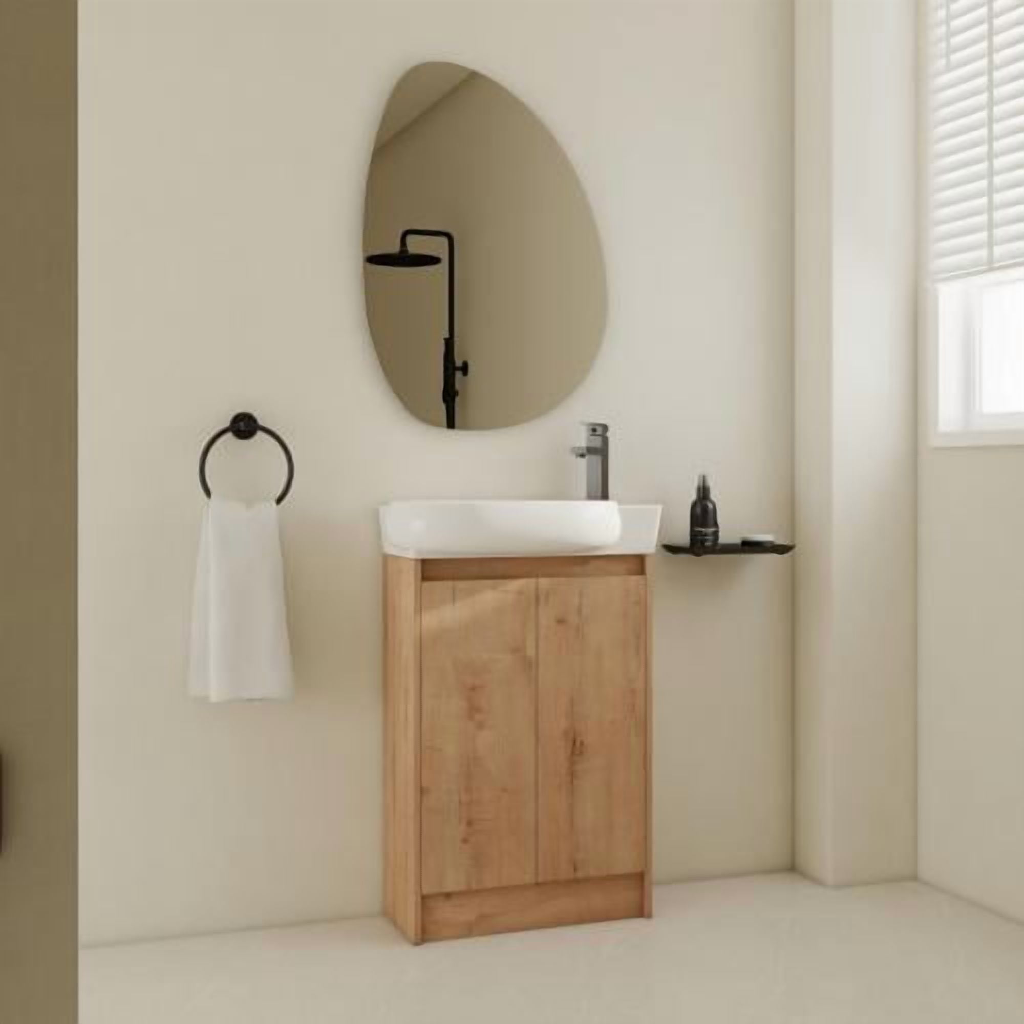AVAXA 23" Freestanding Bathroom Vanity with Sink, Soft Close Doors Imitative Oak