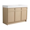 thumbnail image 1 of AVAXA Modern 48" Freestanding Bathroom Vanity with White Resin Sink & Soft-Close Cabinet Doors in Oak Finish, 1 of 18