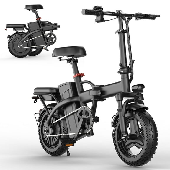 AVBDJOY 14" Electric Bike for Adults & Teens, Folding Ebike with 560W Peak Motor, Up to 20MPH Speed, 25Miles Max Range, 48V 10.4AH Electric Bicycle with Removable Battery & Fat Tires